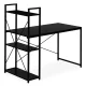 Modernhome datorgalds ar plauktu 120x60 cm, melns