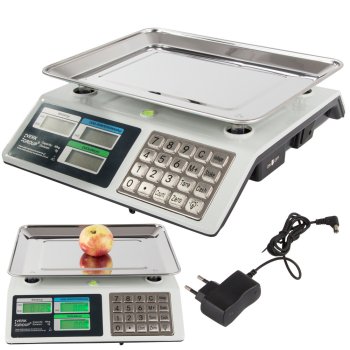 Electronic shop scale with calculator, up to 40kg, precise