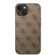 Guess iPhone 15 Plus vāciņš 4G Metal Gold Logo, brūns