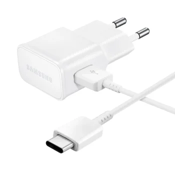 Сетевое зарядное устройство USB Samsung EP-TA200EWE 15W с кабелем USB-C белое