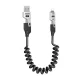 Dudao L20 Pro 4-in-1 USB-A / USB-C uz Lightning / USB-C spirāles kabelis 65W 1.5m, melns