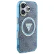 Чехол Guess IML Metal Glitter 4G Circle Triangle MagSafe для iPhone 16, Синий