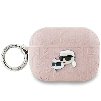 Чехол Karl Lagerfeld для AirPods Pro 2 Monogram Karl & Choupette Head, розовый