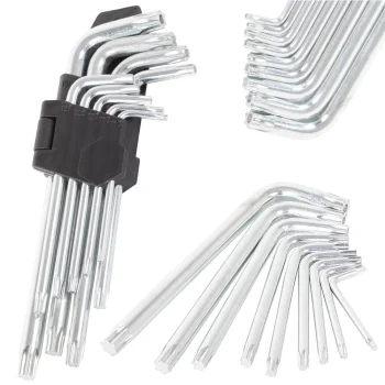 Sešstūra un Torx atslēgu komplekts 1.5-10 mm, T10-T50, 9 gab.