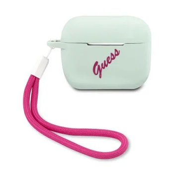 Guess AirPods Pro maciņš Silicone Vintage, zils/fuksija