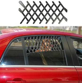 Universal Car Window Ventilation Guard for Pets, Black