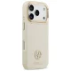 Чехол Guess для iPhone 17 Pro Grained Strass Logo MagSafe, бежевый