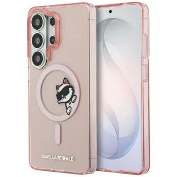 Karl Lagerfeld IML Peekaboo Choupette MagSafe vāciņš Samsung Galaxy S26 Ultra, rozā