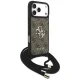 Guess 4G Lielā Logo Siksniņas Crossbody Maciņš priekš iPhone 17 Pro Max - Brūns | Big Cord Stap Phone Case Cover...
