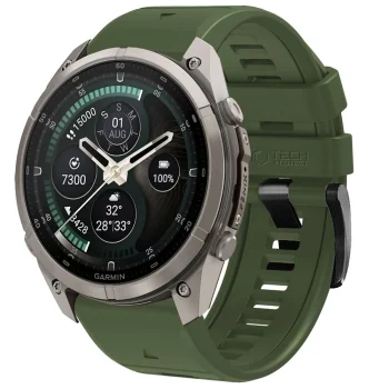 Силиконовый ремешок Tech-Protect для Garmin Fenix 47 мм, зелёный