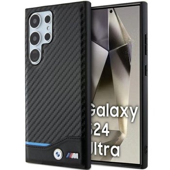 Samsung Galaxy S24 Ultra (SM-S928) BMW Leather Carbon Case Cover (BMHCS24L22NBCK), Black | Telefona Maciņš Vāks...
