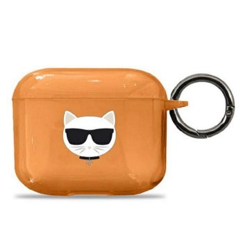 Чехол Karl Lagerfeld для AirPods 3 Choupette Head, оранжевый