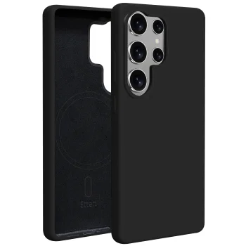Etteri Silicone Mag vāciņš priekš Samsung Galaxy S25 Ultra, melns