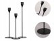 Glamour Metal Candlestick Set, 3 pcs, Black