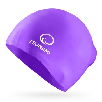Силиконовая шапочка для плавания TSUNAMI, фиолетовая