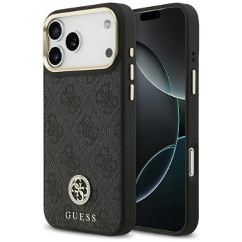 Guess iPhone 17 Pro Max vāciņš 4G Strass Logo MagSafe, melns