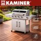 4-Burner Gas Grill 17kW Kaminer Varen 5.0 with Side Burner