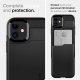 Apple iPhone 12 mini 5.4\" Spigen Slim Armor Case Cover with Card Slot, Black | Vāks Bamperis Apvalks