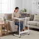 ModernHome Mobile Laptop Desk, Adjustable Height C-Table for Sofa and Bed, Rolling Cart, White