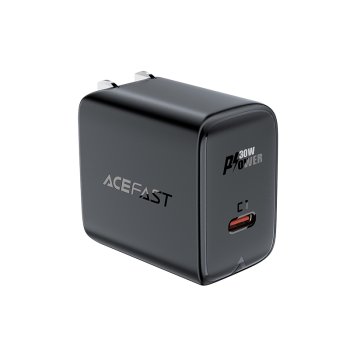 Acefast A23 30W GaN USB-C AS sienas lādētājs – melns