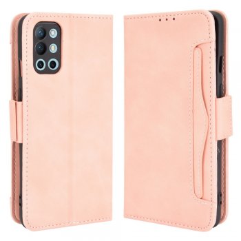 OnePlus 9R Multiple Card Slots Design Wallet Stand Leather Book Case Cover, Pink | Telefona Vāciņš Maciņš Apvalks...