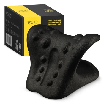 Neck Stretcher and Massage Pillow 4FIZJO PRO, Black
