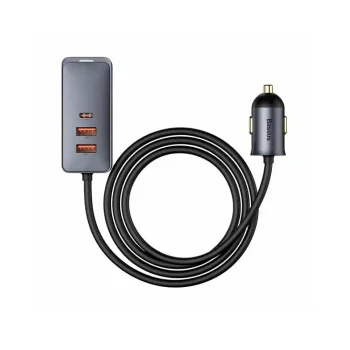 Baseus Share Together automašīnas lādētājs 2x USB / 2x USB Type‑C 120W PPS Quick Charge Power Delivery, pelēks...
