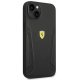 Ferrari iPhone 14 Plus vāciņš Leather Stamp Sides, melns