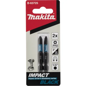 Makita Impact Black B-63725 triecienskrūvgrieža uzgaļi PH2, 50 mm, 2 gab.
