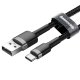 USB uz USB-C kabelis Baseus Cafule 2A 2m Pelēks/Melns