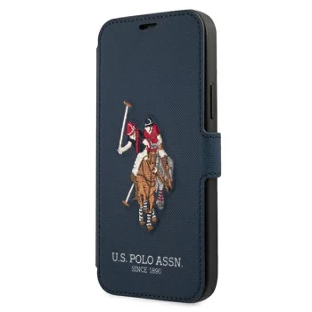 Apple iPhone 12 / 12 Pro 6.1" US Polo Embroidery Collection Book Case Cover (USFLBKP12MPUGFLNV), Navy
