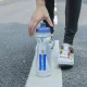 Velosipēda pudele Rockbros, 750 ml, caurspīdīga ar zilu iemuti