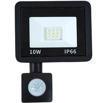 LED prožektors ar kustības un krēslas sensoru 10W 6000K IP66
