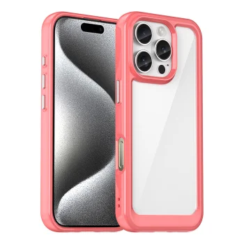Outer Space Case for iPhone 16 Pro Max with Gel Frame, Red