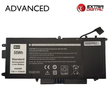 Klēpjdatora akumulators Extra Digital DELL K5XWW, 7270 mAh, 7.6V
