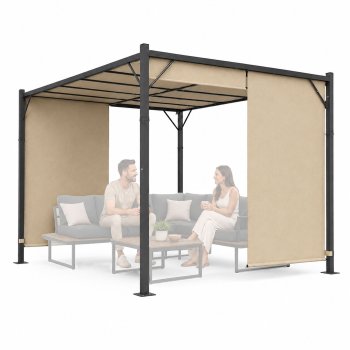 MultiGarden 3x4 m tērauda dārza pergola, bēša