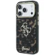 Чехол Guess IML 4G Script Metal для iPhone 17 Pro Max / 18 Pro Max, черный/коричневый