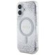 Чехол Guess HC Resin Bottom Glitter MagSafe для iPhone 16, Серебристый