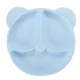 Silicone Tableware Set for Kids, 4 Pieces, Bear, Blue