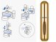 Ceļojumu Smaržu Pulverizators Flakons Dozators 5 ml, Zelts | Travel Atomiser Dispenser Bottle Perfume
