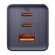 Сетевое зарядное устройство Baseus GaN5 2x USB-C + USB, 65W + кабель 1м, серый