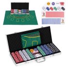 ModernHome Poker & Blackjack Set – 500 Chips, Dice, Felt Mat, Lockable Case