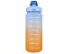 Motivational Water Bottle with Straw 2000 ml, Blue/Orange