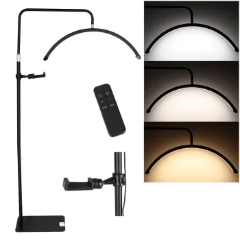 Косметологическая LED лампа-дуга 36W, бестеневая, черная