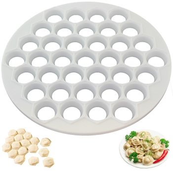 Dumpling Mold, 19 Holes, White, Plastic