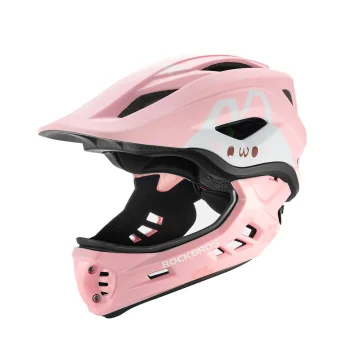 Rockbros TT-32002 Rabbit bērnu veloķivere ar noņemamu zoda daļu, M (54-58cm), rozā