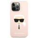 Karl Lagerfeld Silicone Karl\'s Head vāciņš iPhone 13 Pro / 13 - Gaiši rozā