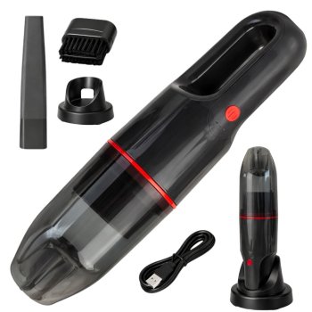 Cordless Handheld Car Vacuum Cleaner USB-C Rechargeable, Black