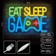 Forever Light PLEXI LED Neons EAT SLEEP GAME, Daudzkrāsains