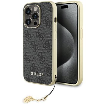 Guess iPhone 15 Pro vāciņš 4G Big Metal Logo, pelēks